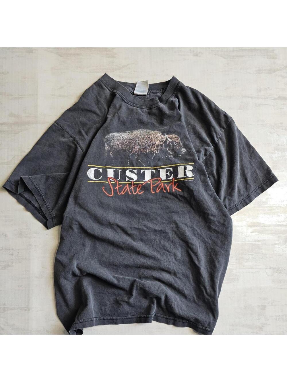 Title:Black vintage buffalo graphic tee shirt